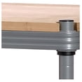 thumbnail image 6 of MeshWorks Metal Storage Wood Top Workbench Shelving Unit Rack for Garage and Kitchen Storage, 35.4” x 17.7” x 35.4”, Silver, 6 of 6