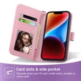 thumbnail image 3 of ULAK Wallet Case for iPhone 14 for Women Girls, Kickstand 14 Phone Case with Card Holder for Apple iPhone 14 6.1 inch 2022, Purple Marble, 3 of 8