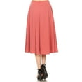 thumbnail image 3 of Women's Solid Print Casual Comfy Elastic A-line Knee Midi Skirt, 3 of 5