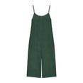 thumbnail image 4 of Womens Backless Capri Overalls Adjustable Spaghetti Straps Wide Leg Rompers Pleated Casual Loose Fit Sleeveless Capris Jumpsuits, 4 of 6