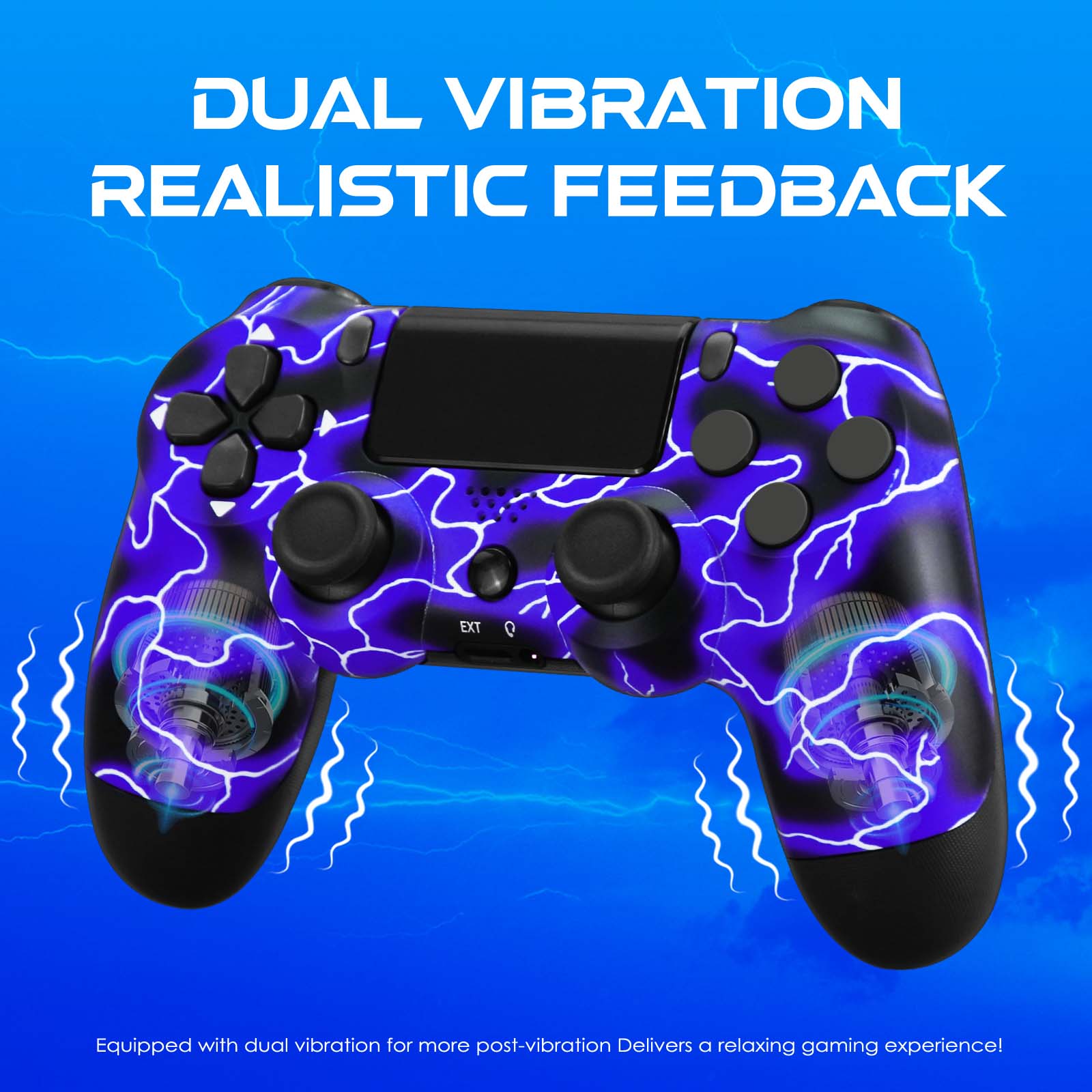 Wireless Controller Compatible for PS4, Remote Control Compatible with Playstation 4/PS4 Slim/PS4 Pro/Windows PC, Purple