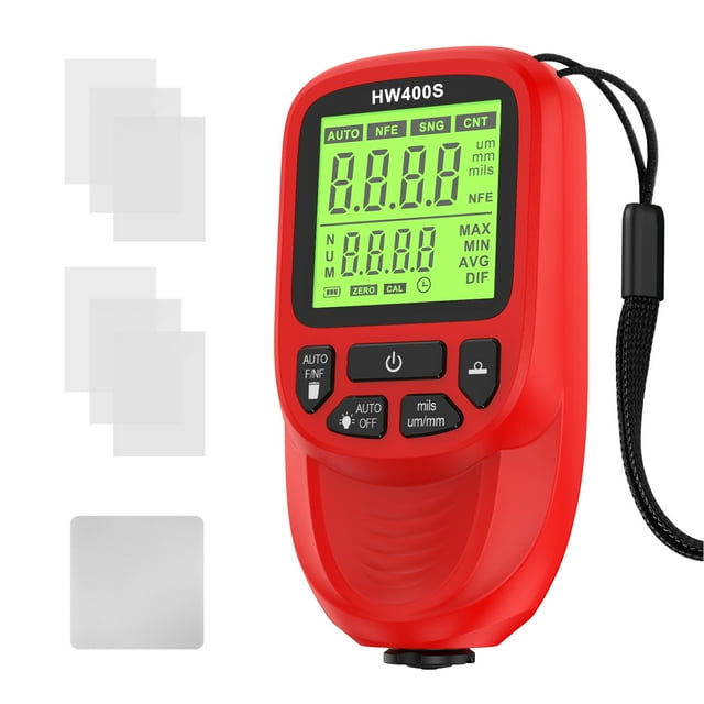 Decodeary Portable Gauge For Paint Thickness On Car Body Panels Paint And Anodized Coatings On Red