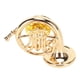 thumbnail image 4 of Broche de solapa en forma de trompa en miniatura de oro, minibroche de instrumento musical de latón con caja de almacenamiento, 4 of 5