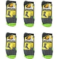 thumbnail image 3 of 6-Pair Heavy Duty Work Boot Socks for Men, Gray with Neon Green Trim – Cushioned Crew Socks with Reinforced Heel & Toe, Size 10-13 by Dependable Industries Inc. Essentials, 3 of 8
