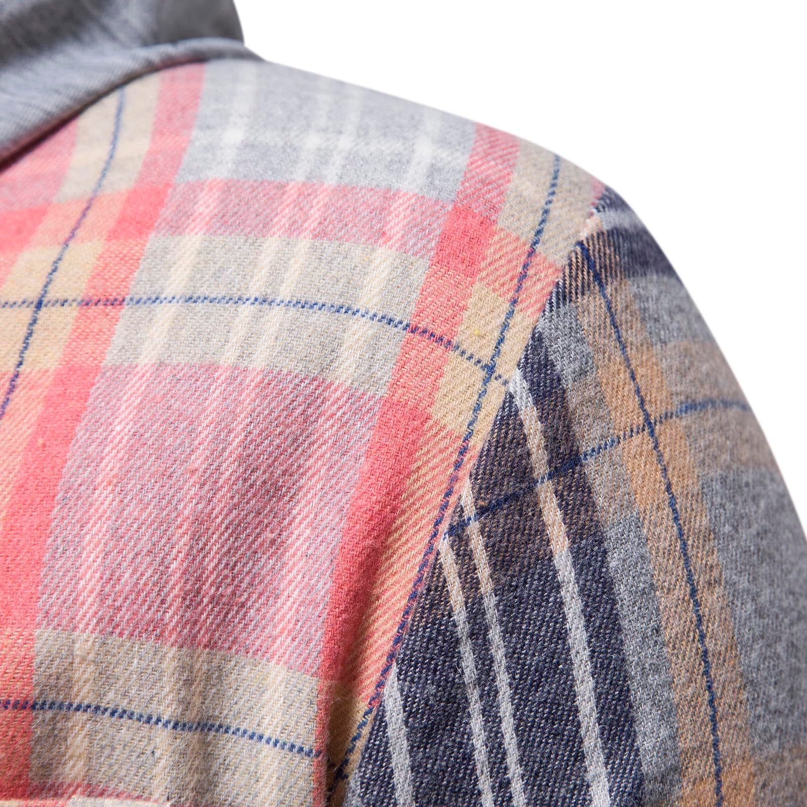 TMOYZQ Mens Big & Tall Flannel Hoodie Drawstring Hooded