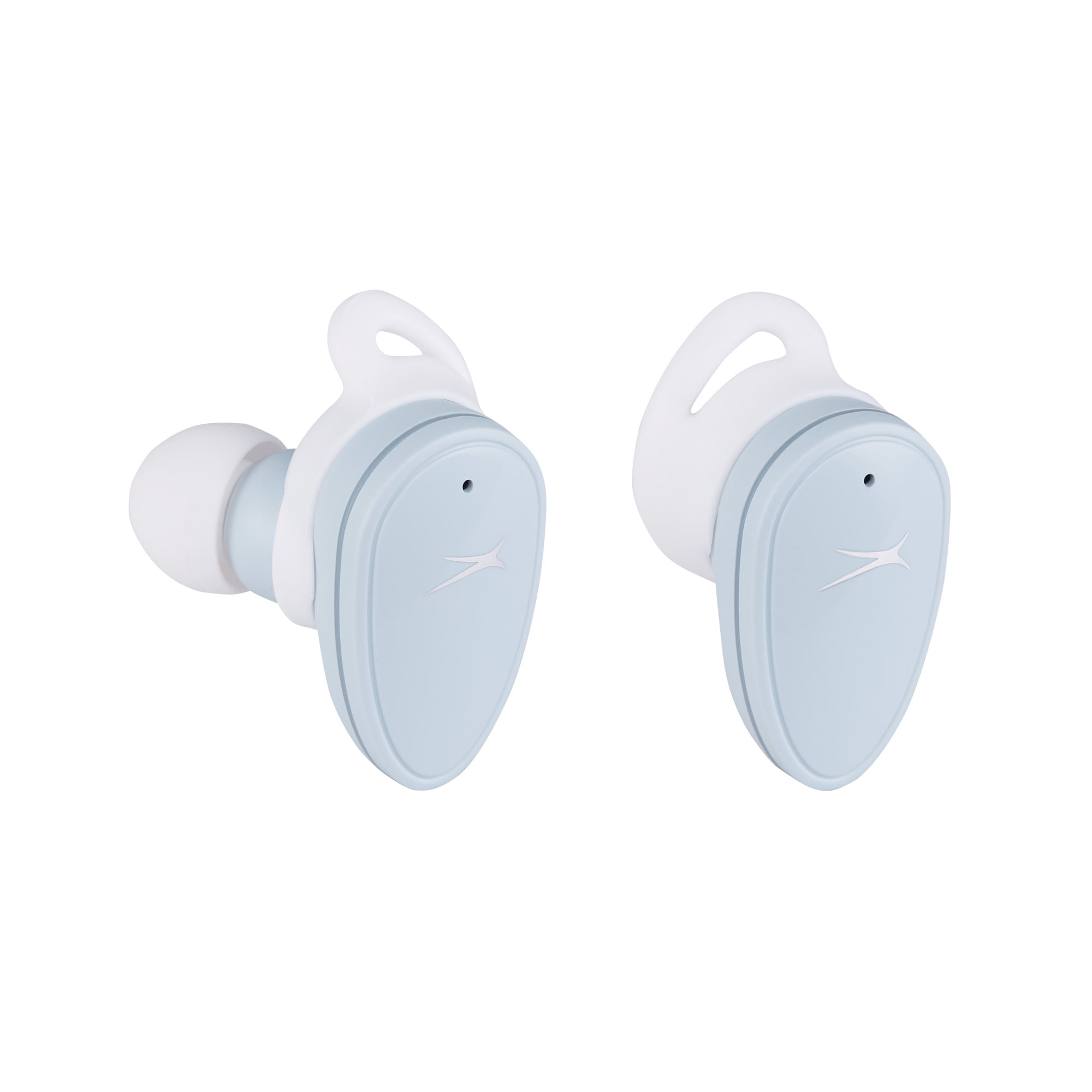 Altec Lansing NanoBuds Active Noise Cancelling Truly Wireless Earbuds, with Water Resistance, Stay-In-Place Helix Wings, Anti-Microbial Protection, 28 Hours of Total Playtime, Ice Blue