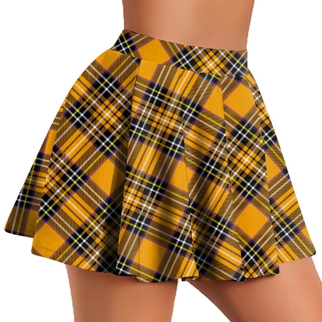 COM1950s Jupes Plissées pour Femmes, Jupe Plissée pour Femmes, Jupe Plissée à Taille Haute à Motif Quadrillé au Style Féminin, Jupe Taille Haute, Jupe Plissée pour Femme, Jupes Taille Haute pour Femmes