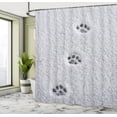 thumbnail image 4 of Ambesonne Winter Shower Curtain, Little Paws on Snowy Land, 69"Wx75"L, Charcoal Grey and Pale Taupe, 4 of 4
