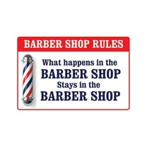WHAT HAPPENS IN THE BARBER SHOP Sign men club haircut stylist salon | Indoor/Outdoor | 20" Tall