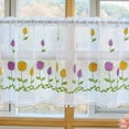 thumbnail image 3 of Injueey Cortinas cortas decorativas de encaje con estampados para cualquier pared, estilo rústico americano. Decoración del hogar Como se muestra 230*60cm, 3 of 6