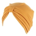 thumbnail image 2 of NMMUED Women African Turban Pre-tied Pleated Beanie Head Wrap Chemo Cancer Hat Soft Bonnet Hair Loss Cover Yellow One Size, 2 of 4