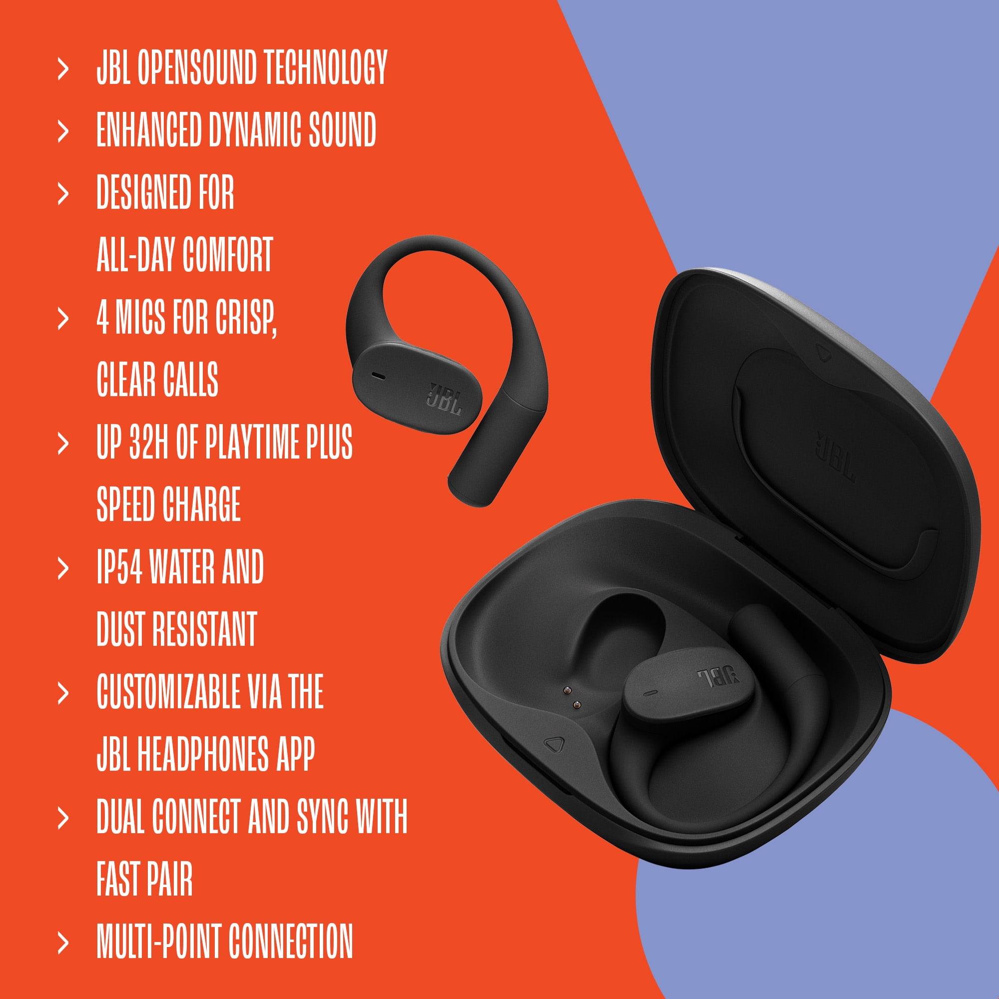 JBL Sense Lite - True Wireless Open-ear Headphones - Black