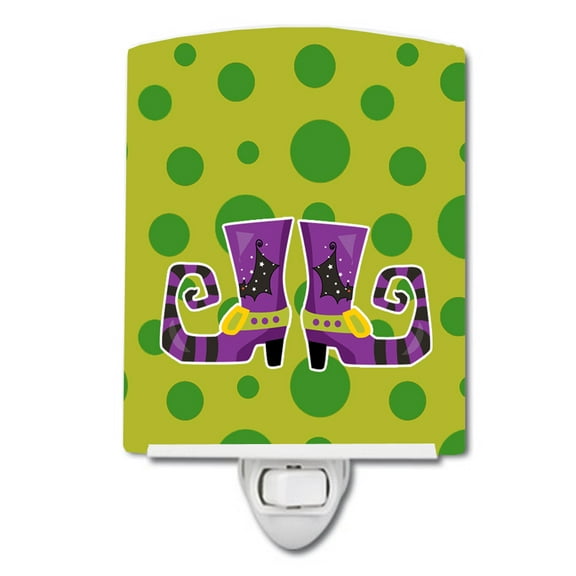 Caroline's Treasures BB9158CNL Halloween Witch's Shoes Ceramic Night Light, 6x4x3", multicolor