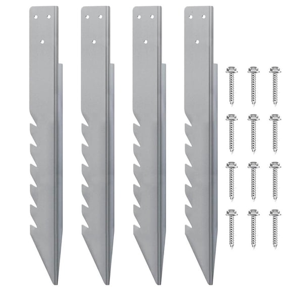 YIGSECU 4Pcs Professional Fence Post Repair Kits Fence Post Anchors Fence Post Spikes