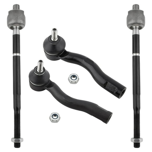BOXI 4pcs Front Inner and Outer Tie Rod End Link Replacement for Nissan Sentrar 2007 2008 2009 2010 2011 2012 | EV800820 ES800575 ES800574