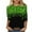 S11-Green, variant on successthop St Patricks Day Clothes for Women Green Oversized Crewneck Outfits 3/4 Sleeve Blouse Plus Size Shirt 5XL