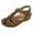 Brown, variant on Womens Arch Support Orthopedic Sandals Closed Toe Ankle Strap Summer Hollow out Wedge Shoes