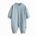 thumbnail image 5 of JUMEYU Neutral Baby Clothes Winter Newborn Baby Girl Boy Outfit Long Sleeve Print Jumpsuit with Zipper Fall Outfit 0 3 6 9 12 18 24 Months (Light Blue,0-3 Months), 5 of 5