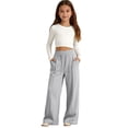 thumbnail image 4 of Glisme Big Girls Athletic Pants Straight Leg Sweatpants With Pockets And Drawstring Autumn Casual Girls Baggy Trousers, 4 of 5