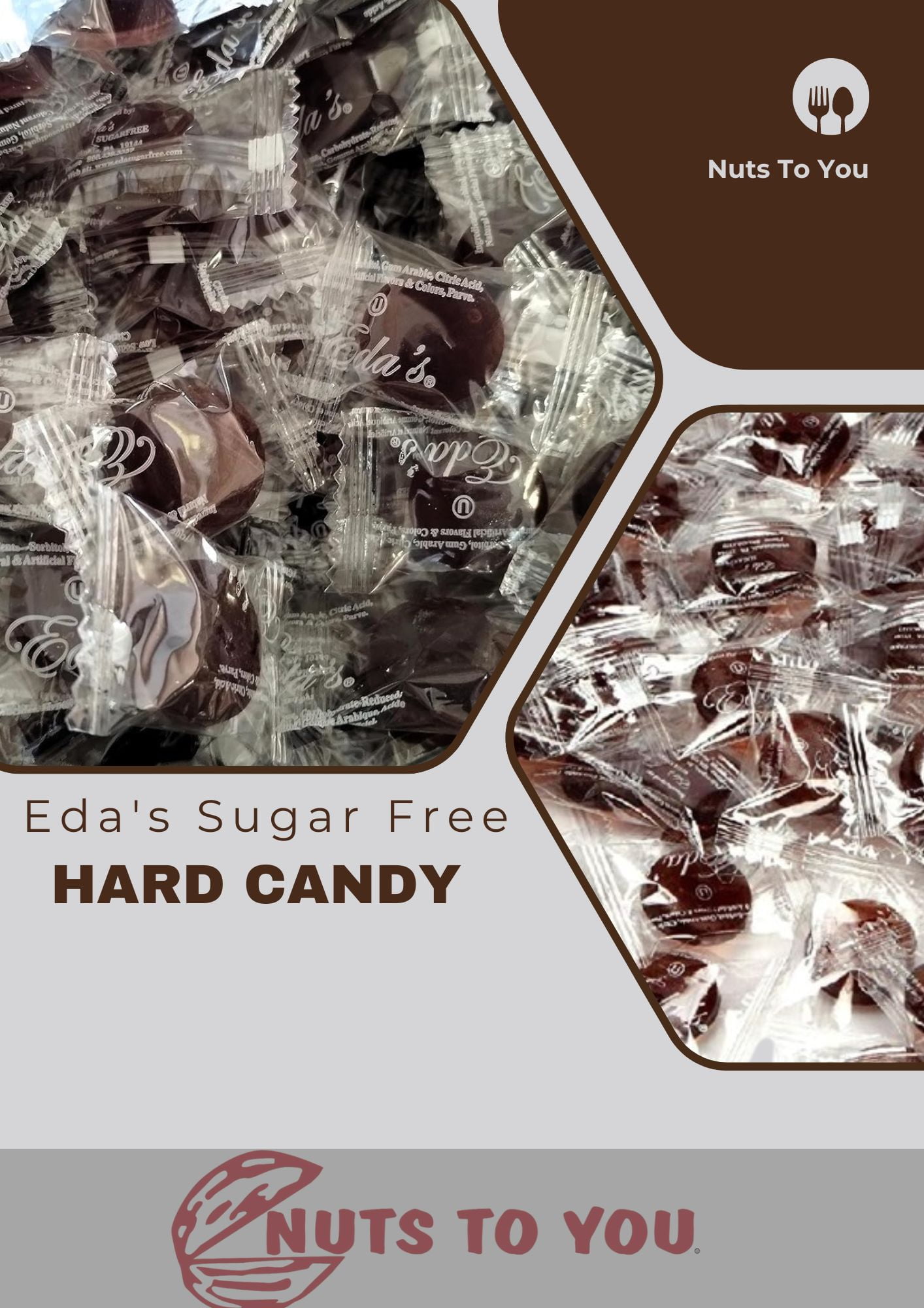 1LB Eda's Sugar Free Root Beer Hard Candy by Nuts To You | Zero Sugar Zero Carbs Fat-Free Candies Bulk in Box | Slightly Different Taste From Sugar Root Beer