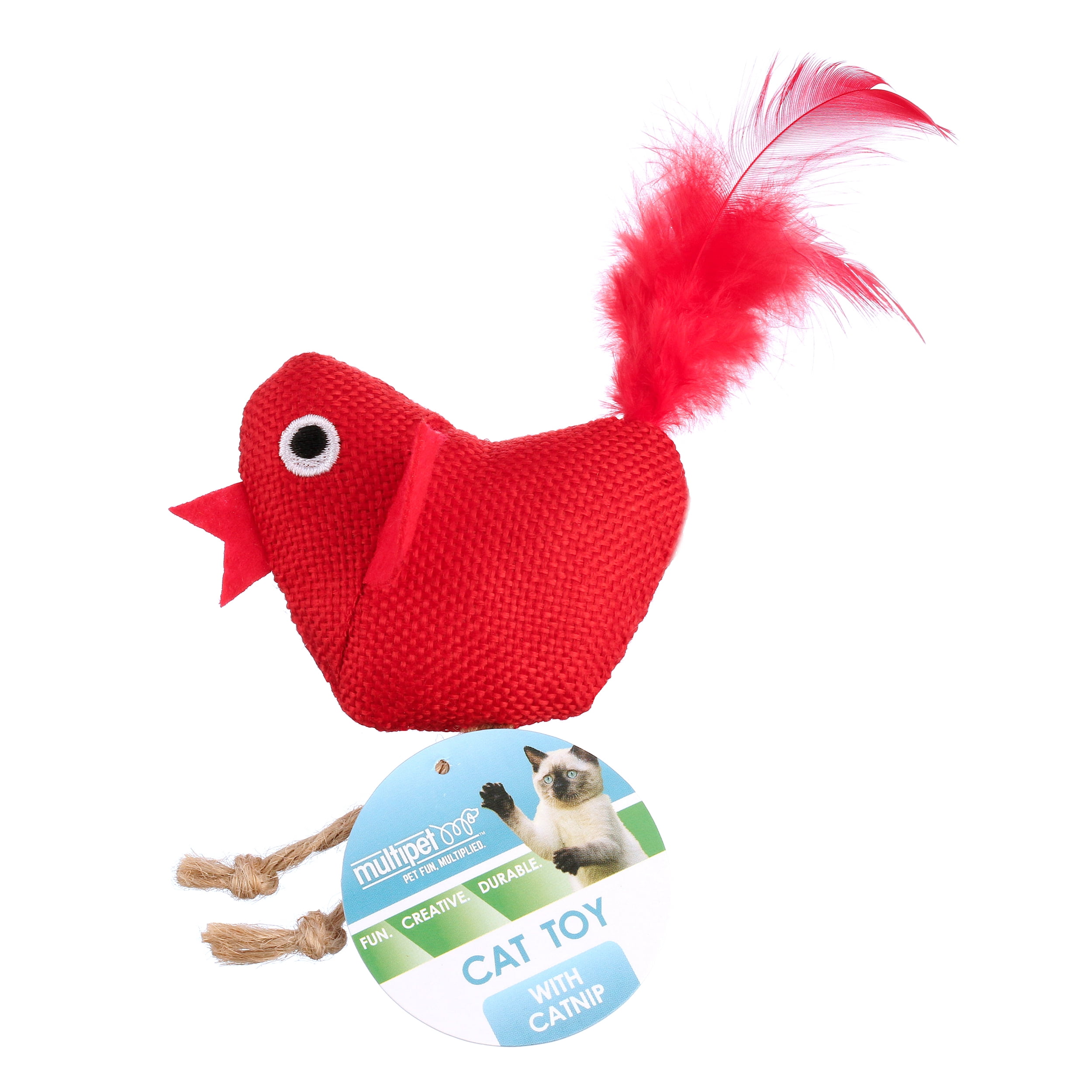 red bird cat toy