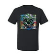 thumbnail image 2 of Wild Bobby, Colorful Abstract Skull Face Streetwear Men's Graphic T-Shirt, Black, 2XL, 2 of 3