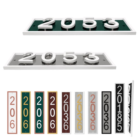 Amgo Personalized Floating House Numbers Sign, Custom Modern Address Plaque for Outdoor, Vertical or Horizontal Aluminum Door Sign, Made in USA