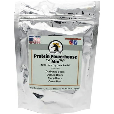 1/2 lbs Protein Bean Sprout Starter Seeds - Over 2000 Seeds! - NON-GMO - Sprouting Mix - Includes Garbanzo, Adzuki, Mung, and Green Pea!