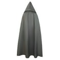 thumbnail image 3 of qolati Halloween Cloak with Hood for Men Vintage Steampunk Medieval Cloaks Coat Renaissance Lace Up Gothic Robe, 3 of 5