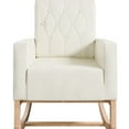 thumbnail image 2 of Stylish Living Room Rocking Chair In Beige+cream Finish Rectangular Foam Filled With Back, 2 of 4