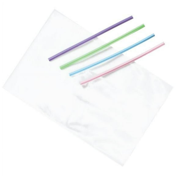 Clear Treat Bags with Pastel Twist Ties, 4" x 6" Decorating Tools 50ct