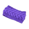 thumbnail image 2 of Bandeau d'Hiver pour Femmes Élastique Tête Chaude design Chunky Dames; style Mode et Cache-Oreilles style Simple Accessoires pour Cheveux pour Femmes Violet, 2 of 6