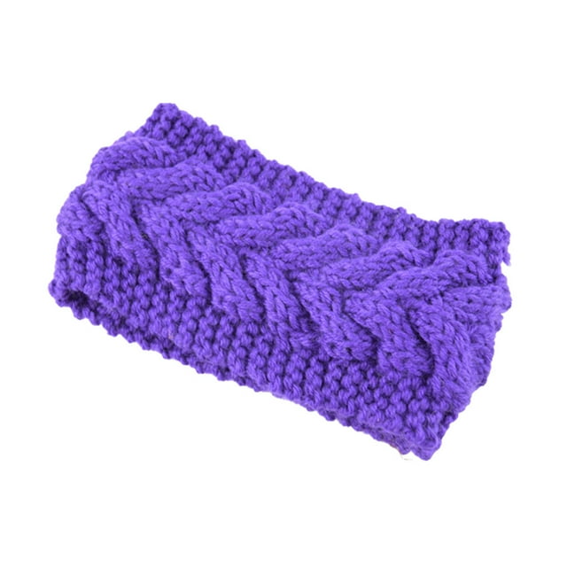 Bandeau d'Hiver pour Femmes Élasticité Tête Chaude Chunky avec design Ondulé; Accessoires de Cheveux Style Simple pour Femmes Violet