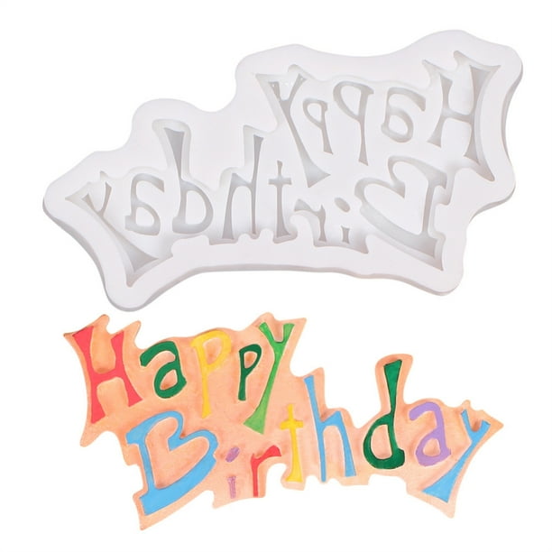 Pastel De Feliz Cumpleaños, Molde De Silicona Para Letras, Herramienta Para Hornear Para Diy, Dulces De Chocolate, Galletas, Pudines Advancent HA041722-02