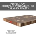 thumbnail image 3 of Dexas Acacia End Grain Reversible Butcher Block Cutting Board – 11.8" x 16.14" | Heavy-Duty Wood Chopping Board with Recessed Finger Grips, 3 of 6