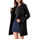 thumbnail image 5 of Abrigo de ante sintético de doble botonadura con solapa de muesca para mujer INSPIRE CHIC en negro, 5 of 8