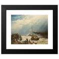thumbnail image 2 of Andreas Achenbach 24x20 Black Modern Framed Museum Art Print Titled - Port of East End (1858), 2 of 5