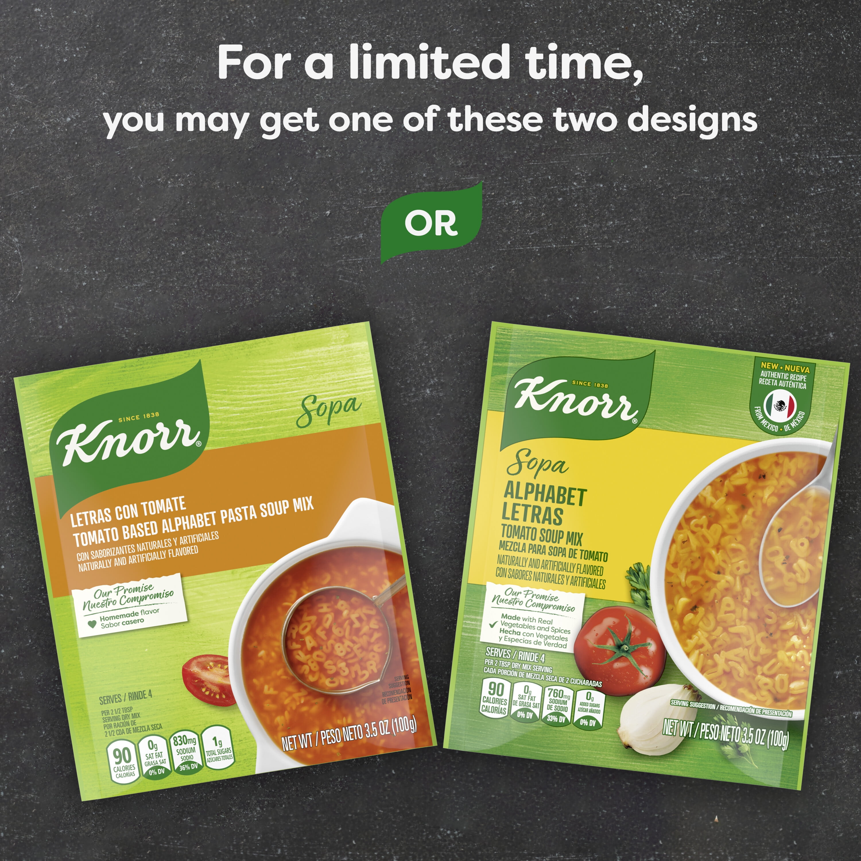 (12 pack) Knorr Sopa Tomato Alphabet Pasta Soup Mix, 3.5 oz