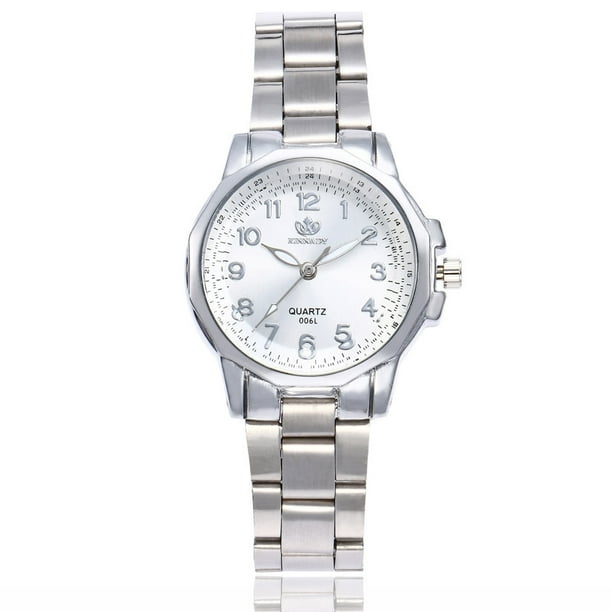 Reloj de cuarzo para mujer, relojes para mujer, reloj de pulsera analógico de cuarzo redondo con correa de acero inoxidable a la moda para mujer, reloj de cuarzo