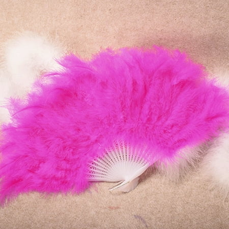 

wendunide room decor home decor Wedding Showgirl Dance Elegant Large Feather Folding Hand Fan Decor Decal Hot Hot Pink