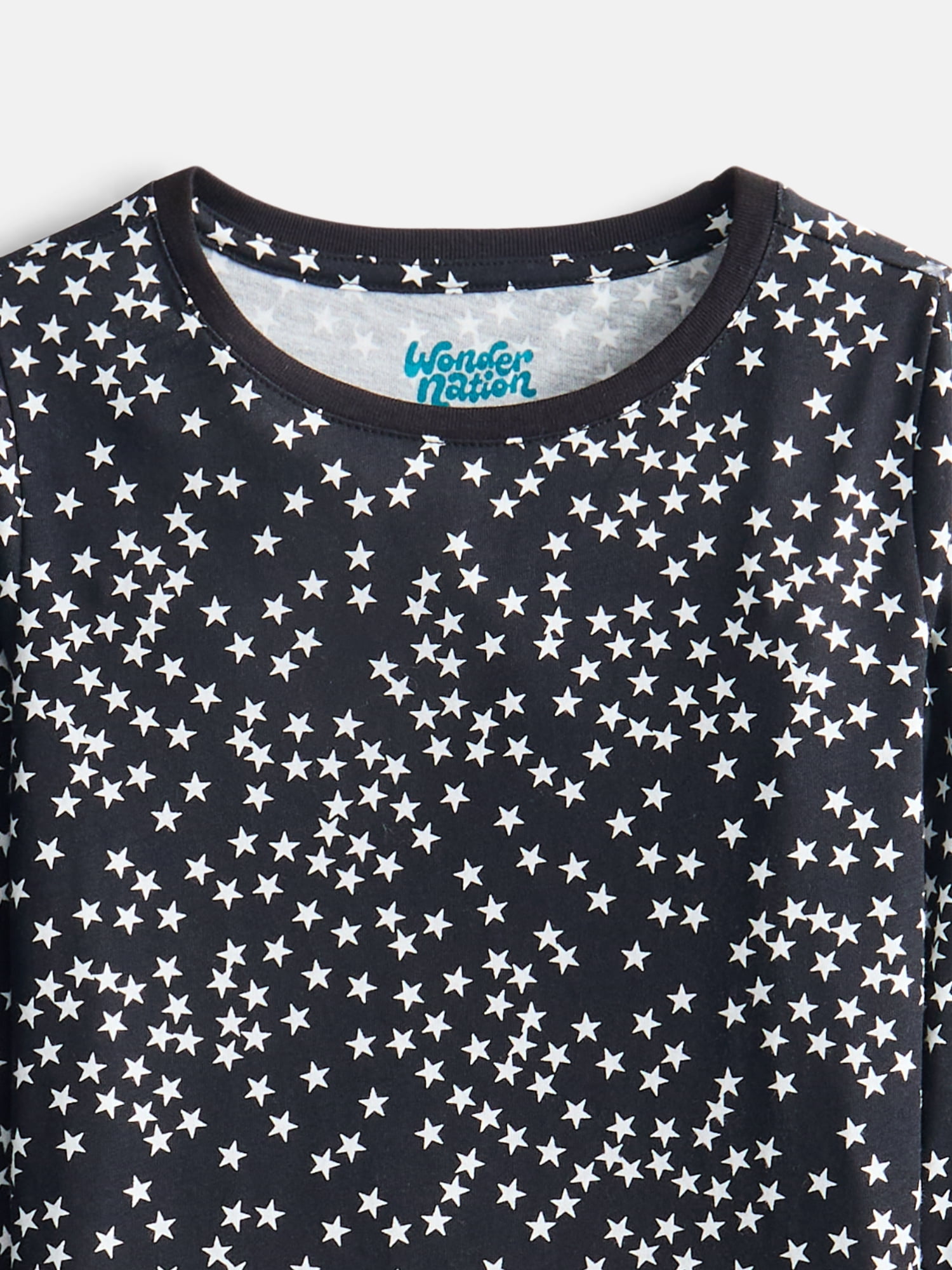 Wonder Nation Girls Kid Tough Tee with Long Sleeves, Sizes 4-18 & Plus