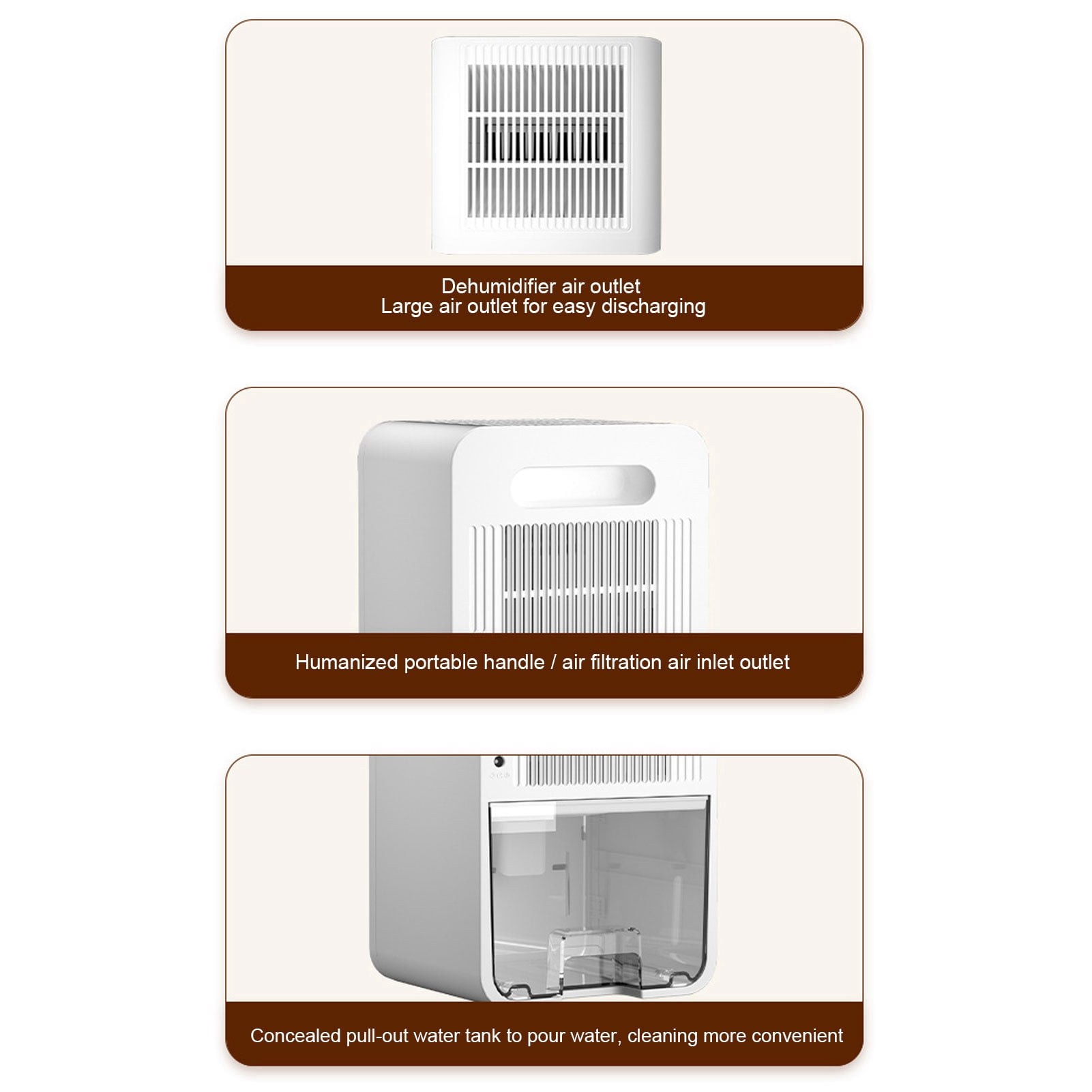 BIMZUC Semiconductor Dehumidifier EU Plug, Quiet 9.5x5.9x5.3 in / 24.2x15x13.4 cm Air Dryer for Home Basement with Digital Display Defrost Function and 7 Color Light