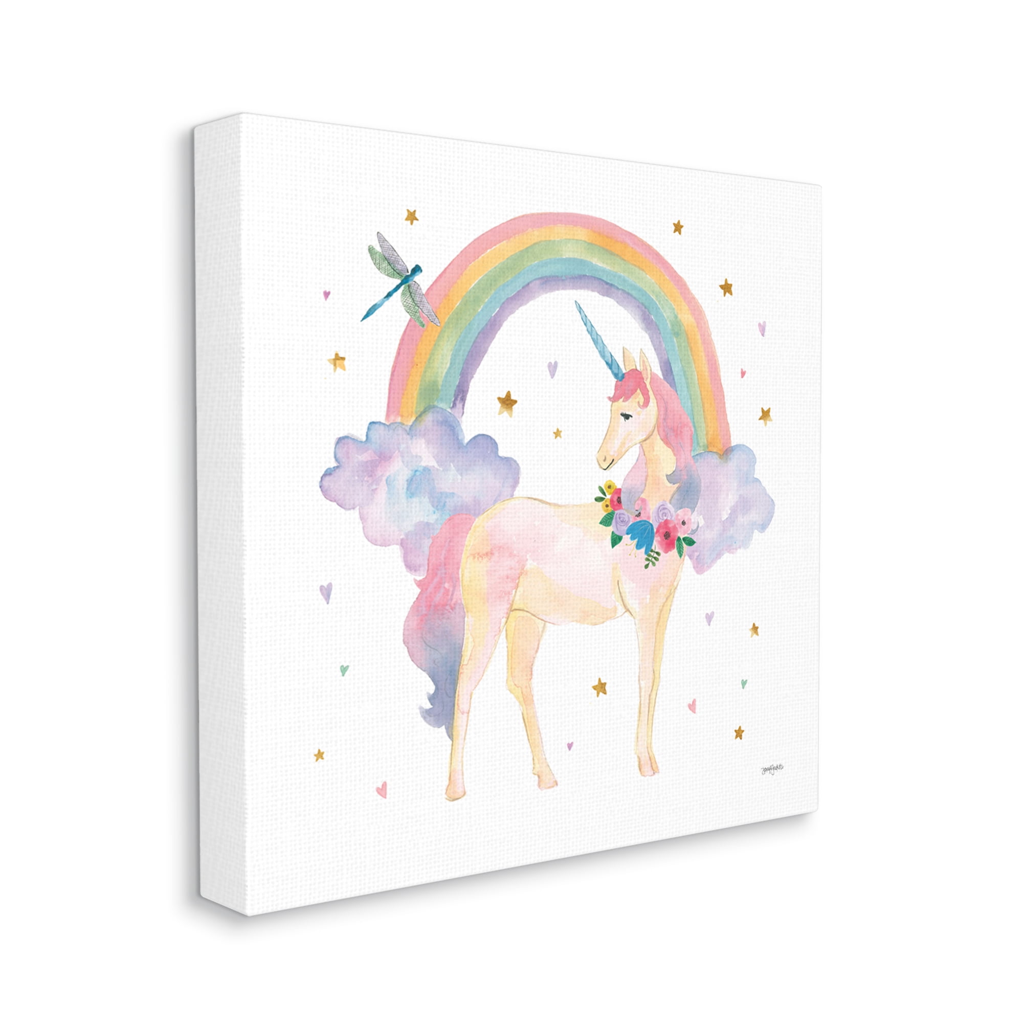 Stupell Industries Magical Friends Unicorn Fairy Tales & Fantasy Painting Gallery Wrapped Canvas Print Wall Art, 30 x 30