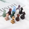 thumbnail image 2 of HOOUN 1.5" Natural Mini Alpaca Animal Quartz Crystal Carved Healing Reiki Skull Stone-Opal, 2 of 9