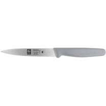 4 Inch Serrated Blade paring knife, Grey handle.