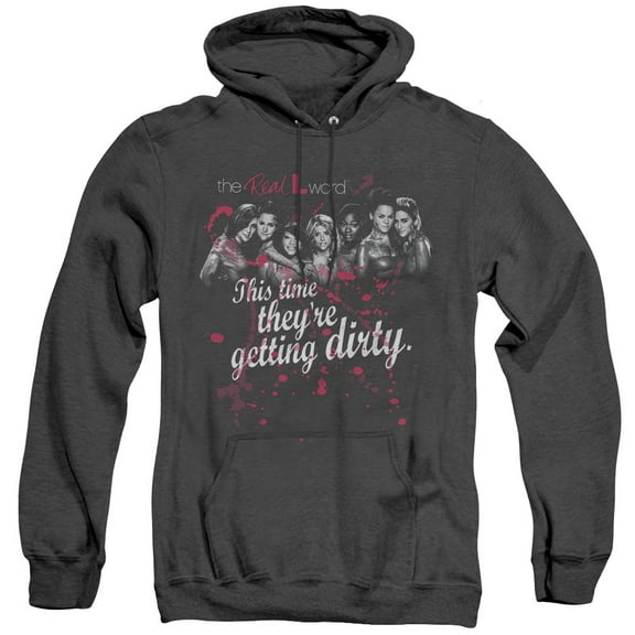 The Real L Word Dirty Adult Heather Hoodie Sweatshirt Black