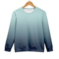 thumbnail image 5 of Women's Ombre Gradient Sweatshirt, Drop Shoulder Crewneck Pullover, Color Fade Long Sleeve Top, Casual Color Transition Blouse, Soft Stretch Knit Comfort Wear Grey M, 5 of 10