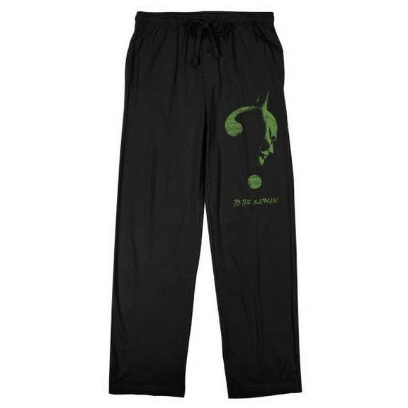 The Batman Movie Riddle This Men's Black Graphic Sleep Pants-Large