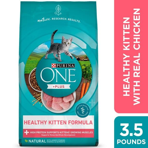 Purina ONE High Protein, Natural Dry Kitten Food, +Plus Healthy Kitten