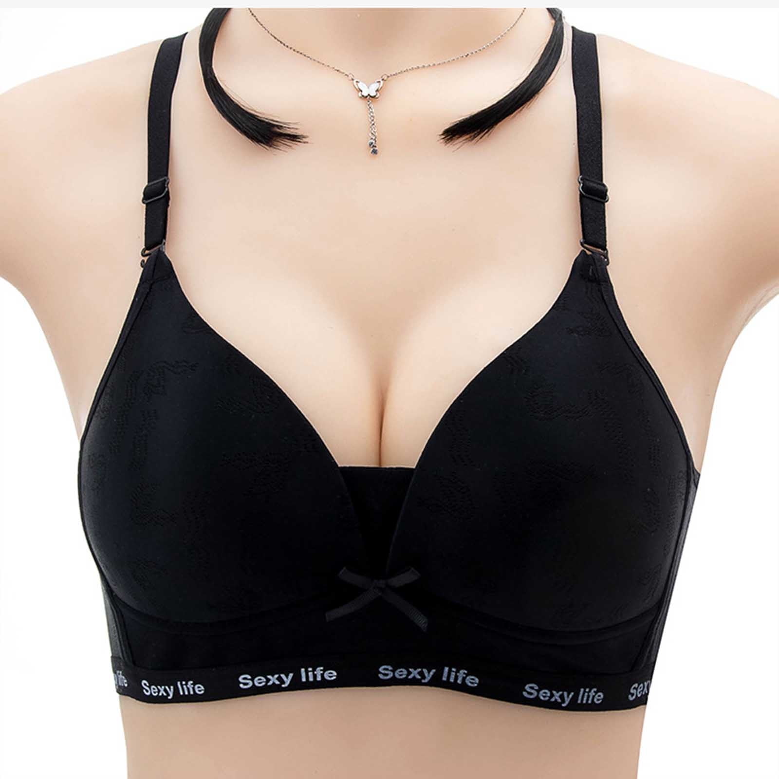 Leesechin Clearance Sports Bras for Women Brassiere Underwire Traceless  Comfortable No Steel Ring Lace Breathable Gathering Bra Brassiere Underwire